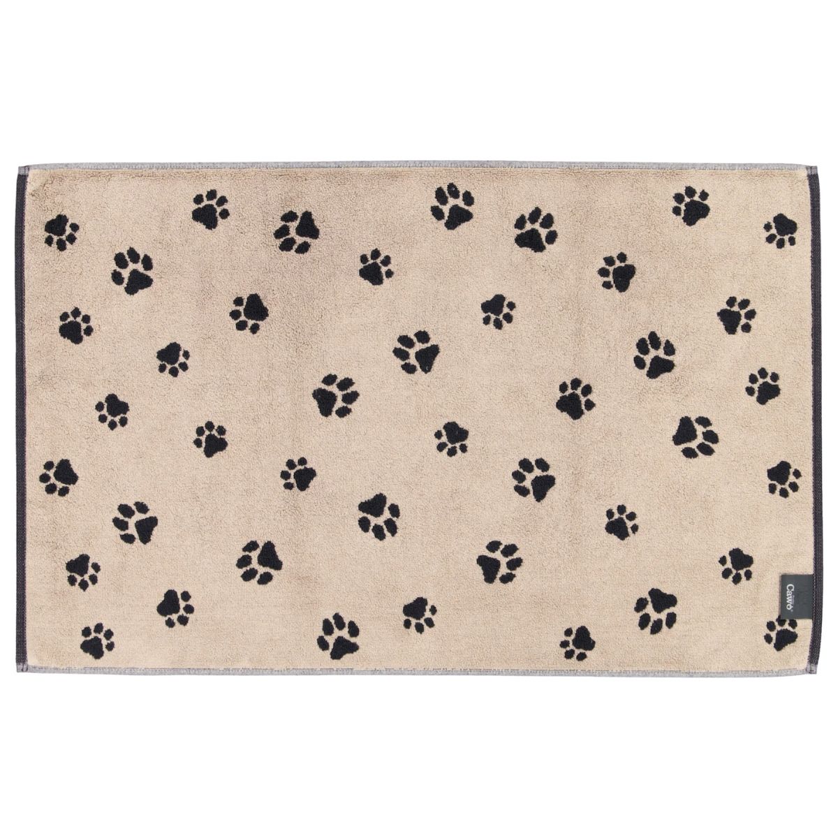 Cawö We Love Dogs baderomsmatte Paws - Sort/Beige