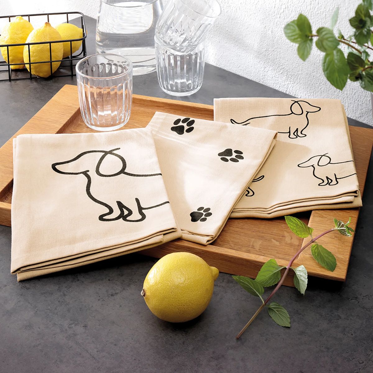 Cawö Cuisine kjøkkenhåndkle - We Love Dogs Paw