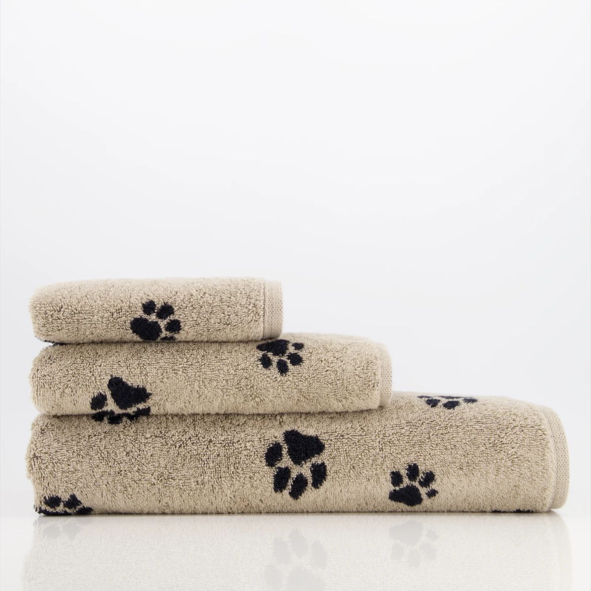 Cawö We Love Dogs - Paws - Sort/Beige (30 x 50 cm)
